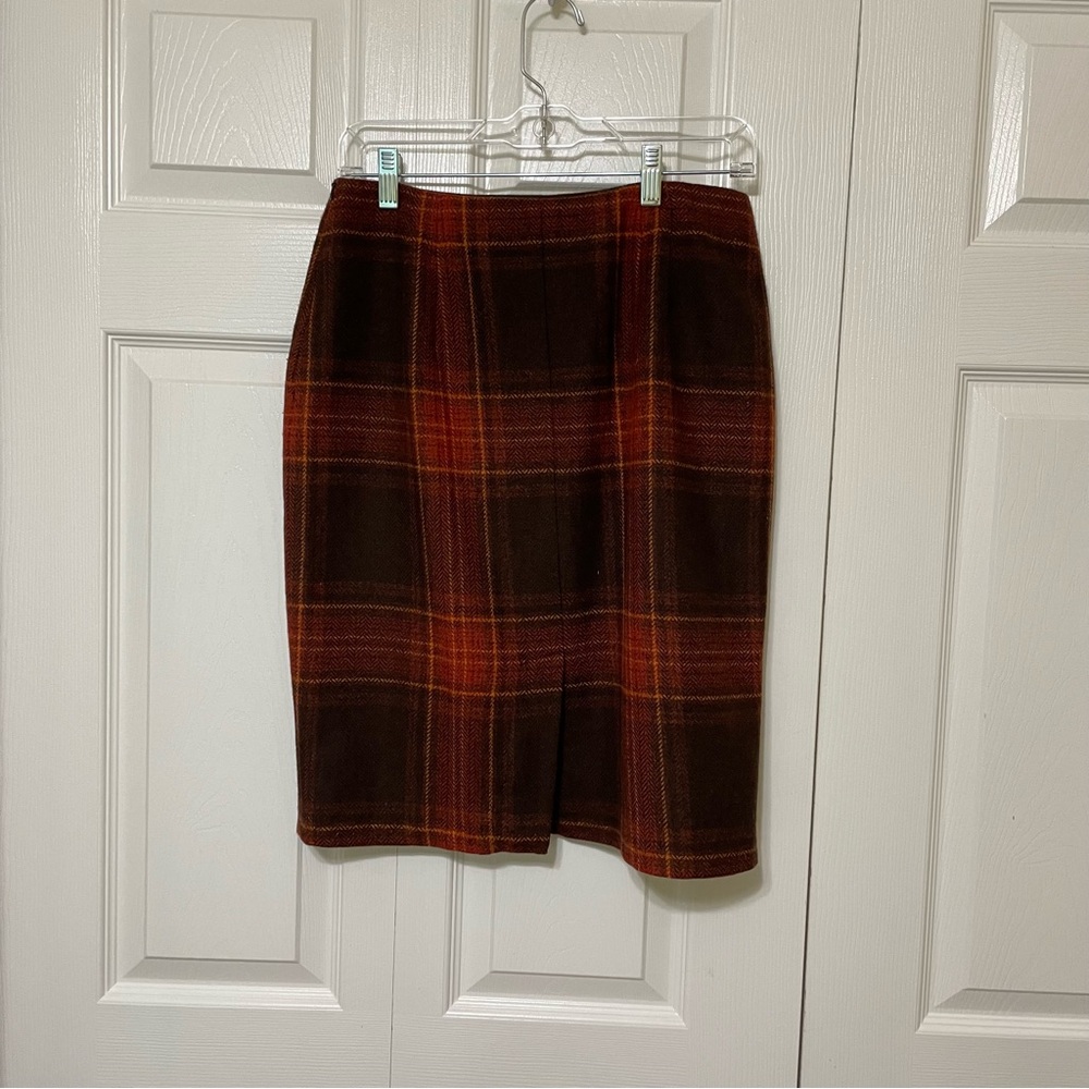 Jones New York Dark Plaid Pencil Skirt